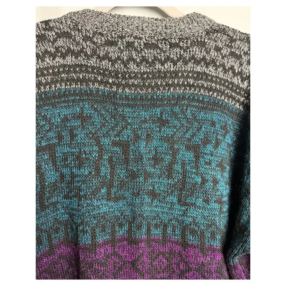 Chartwell Vintage Multicolor Knit Cardigan Sweater Men’s XL Fair Isle Button Up